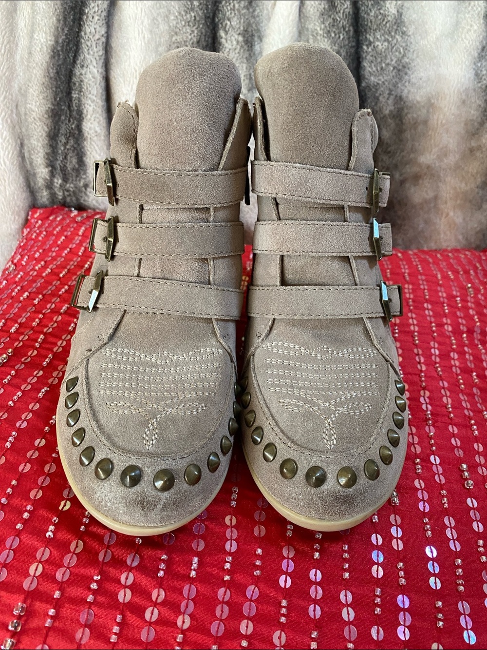 Ash Suede Leather Limited Edition Metal Studded Boots NWOT - Picture 3 of 16